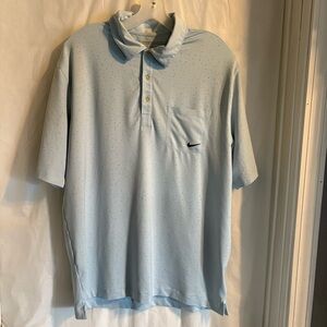Nike Golf Mens Short Sleeve Perforated Blue Polo Shirt Sz Med Breathable Dri-Fit